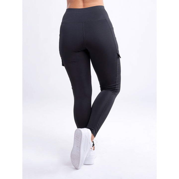 High-Waisted Leggings with Side Cargo Pockets Image 9