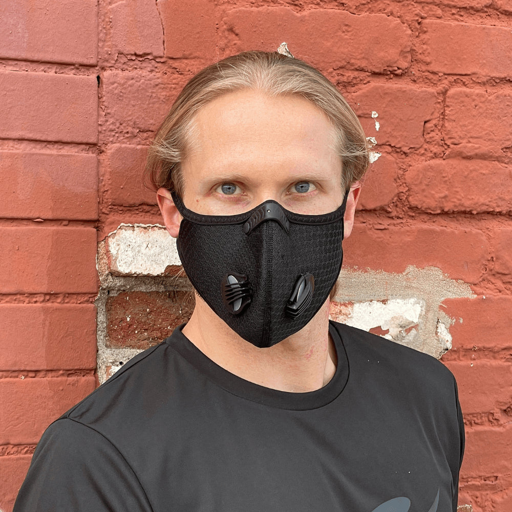 Performance Sports Face Mask with Activated Carbon Filter and Breathing Valves Image 2