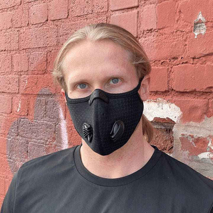 Performance Sports Face Mask with Activated Carbon Filter and Breathing Valves Image 3