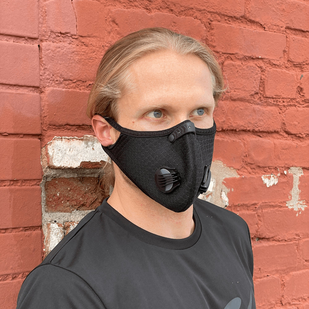 Performance Sports Face Mask with Activated Carbon Filter and Breathing Valves Image 4