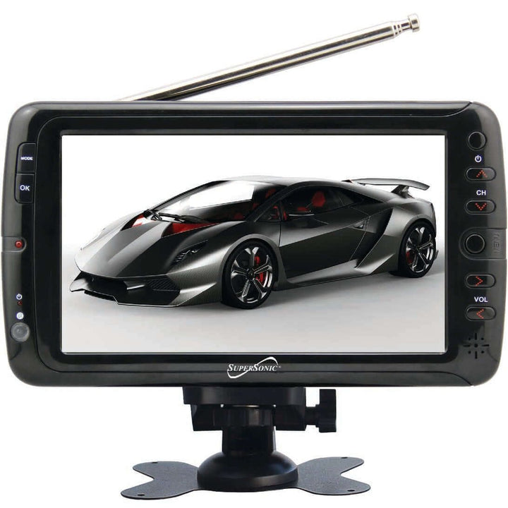 Supersonic 7" Portable Digital LCD TV with USB and SD Inputs 12 Volt AC/DC Compatible for RVs (SC-195) Image 1