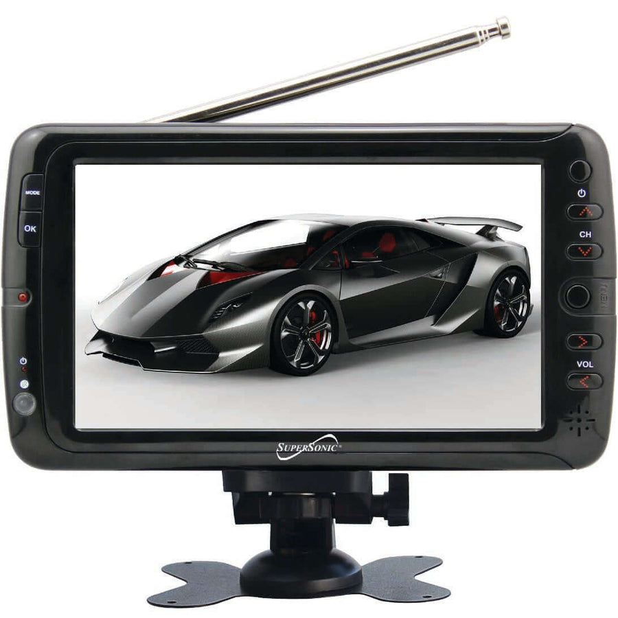 Supersonic 7" Portable Digital LCD TV with USB and SD Inputs12 Volt AC/DC Compatible for RVs (SC-195) Image 1