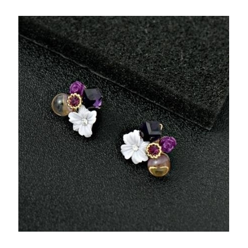 Advanced sweet beauty flower temperament girl Earrings 925 silver needle Image 3