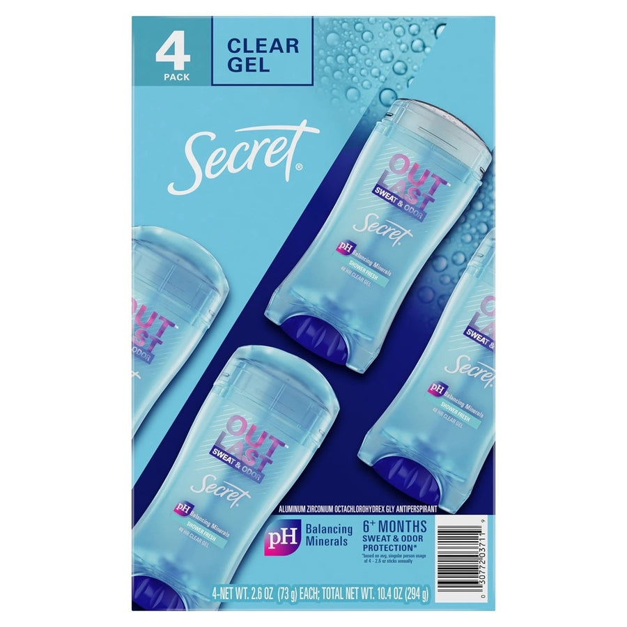 Secret Outlast Shower Fresh Clear Gel Deodorant2.6 Ounce (Pack of 4) Image 1