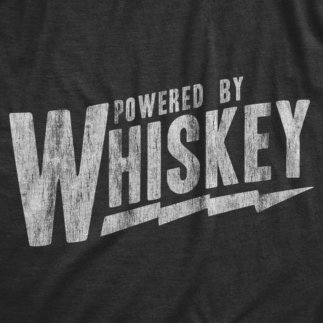 Mens Powered By Whiskey T Shirt Funny Sarcastic Drinking Vintage Retro Graphic Tee Image 2