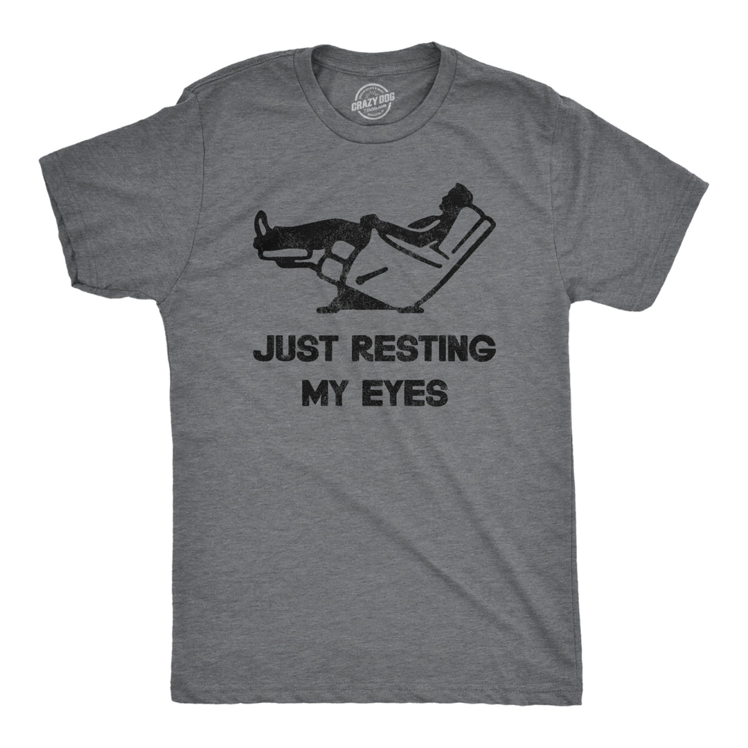 Mens Just Resting My Eyes T Shirt Funny Sarcastic Top Cool Joke Image 1