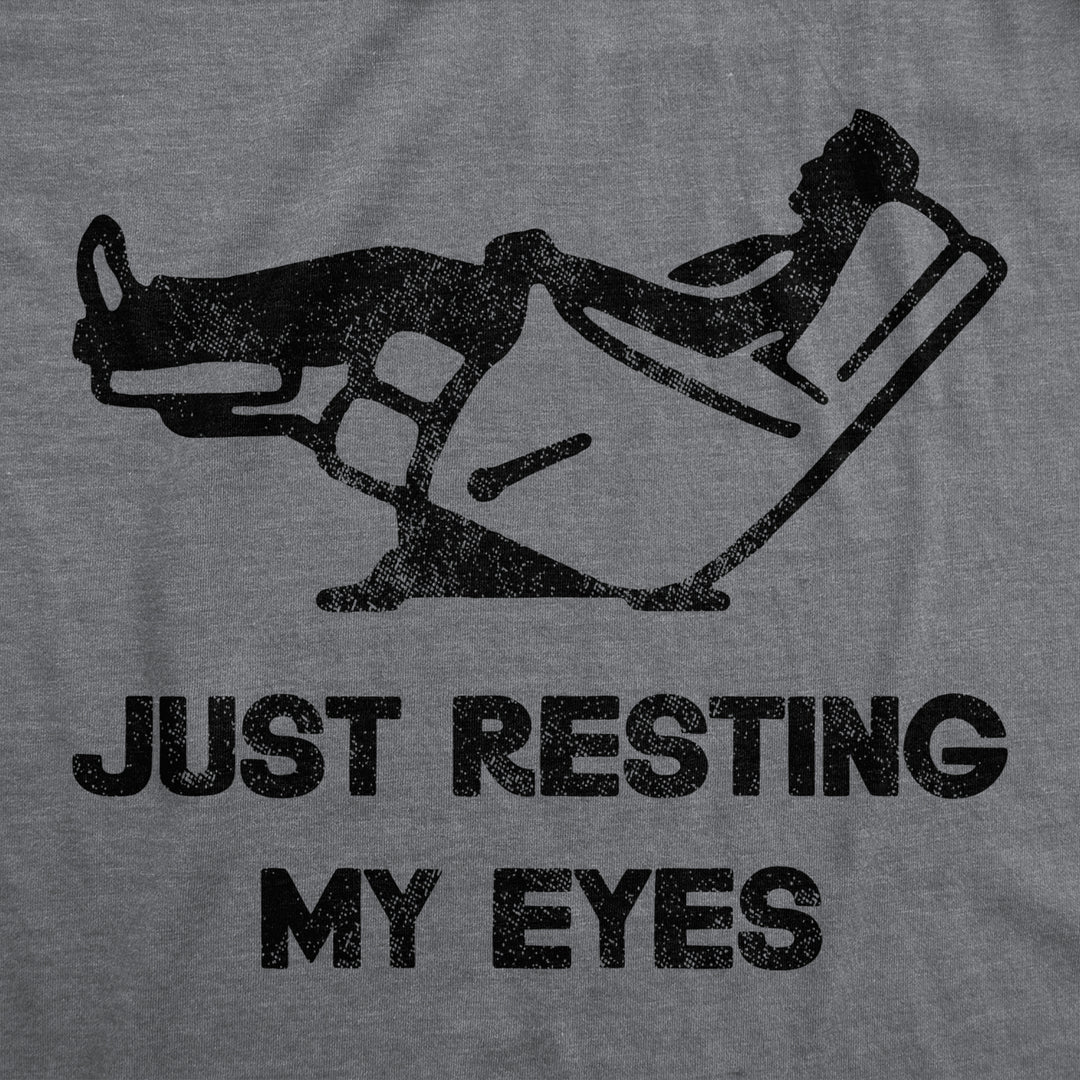 Mens Just Resting My Eyes T Shirt Funny Sarcastic Top Cool Joke Image 2