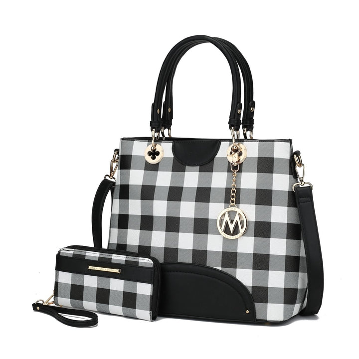 Gabriella Checkers Tote Multi-Functional Shoulder Bag Handbag Crossbody with Wallet by Mia K. Image 2