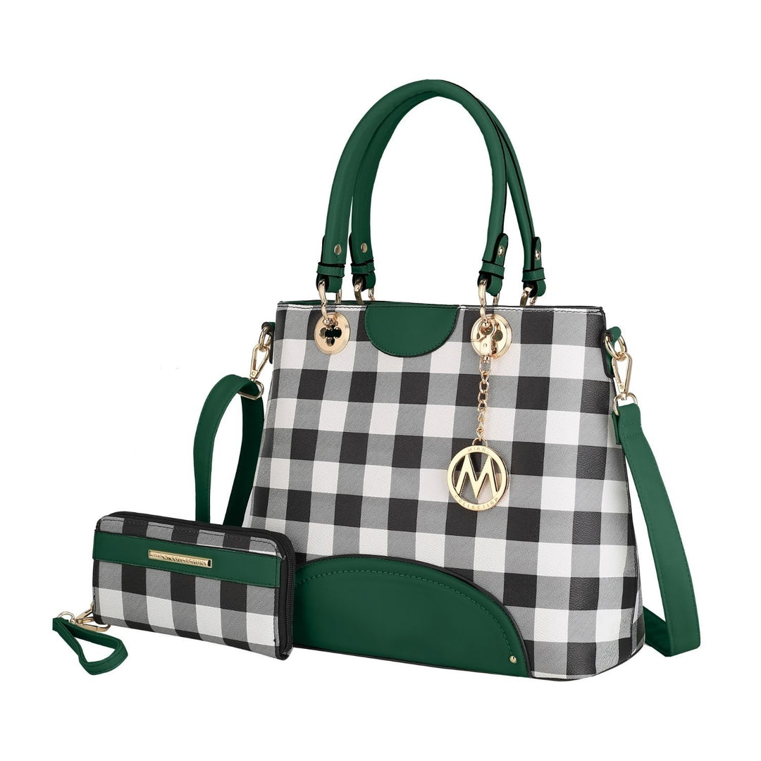 Gabriella Checkers Tote Multi-Functional Shoulder Bag Handbag Crossbody with Wallet by Mia K. Image 3