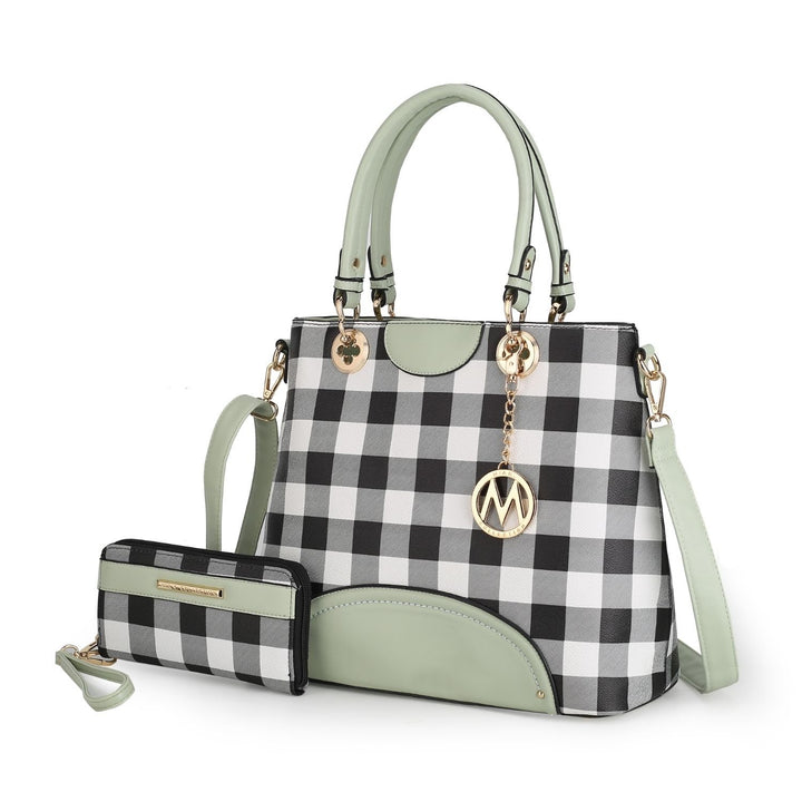 Gabriella Checkers Tote Multi-Functional Shoulder Bag Handbag Crossbody with Wallet by Mia K. Image 6