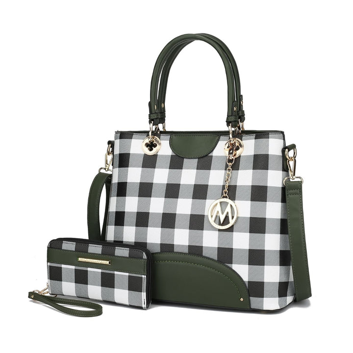 Gabriella Checkers Tote Multi-Functional Shoulder Bag Handbag Crossbody with Wallet by Mia K. Image 1