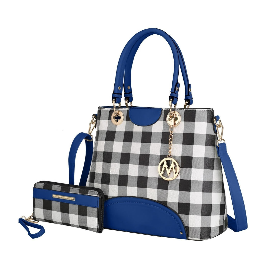 Gabriella Checkers Tote Multi-Functional Shoulder Bag Handbag Crossbody with Wallet by Mia K. Image 11