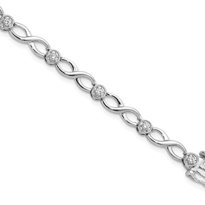 1/2 Carat (ctw) Lab-Grown Diamond Infinity Bracelet in 14K White Gold Image 4