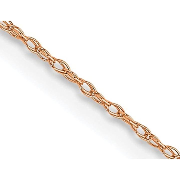 14K Rose Pink Gold Carded Cable Rope .7mm Chain 18 Inches Image 1