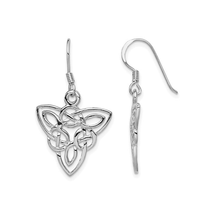 Sterling Silver Polished Celtic Knot Dangle Earrings Image 1