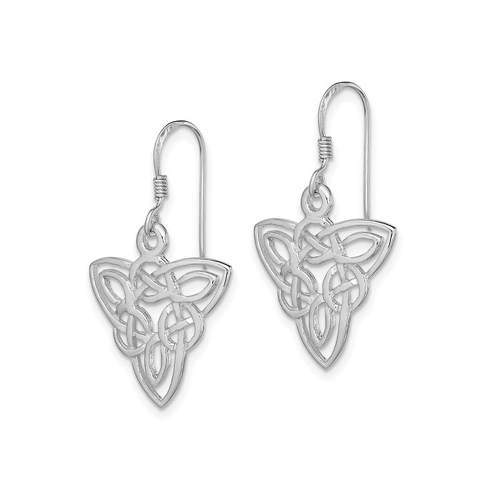 Sterling Silver Polished Celtic Knot Dangle Earrings Image 2