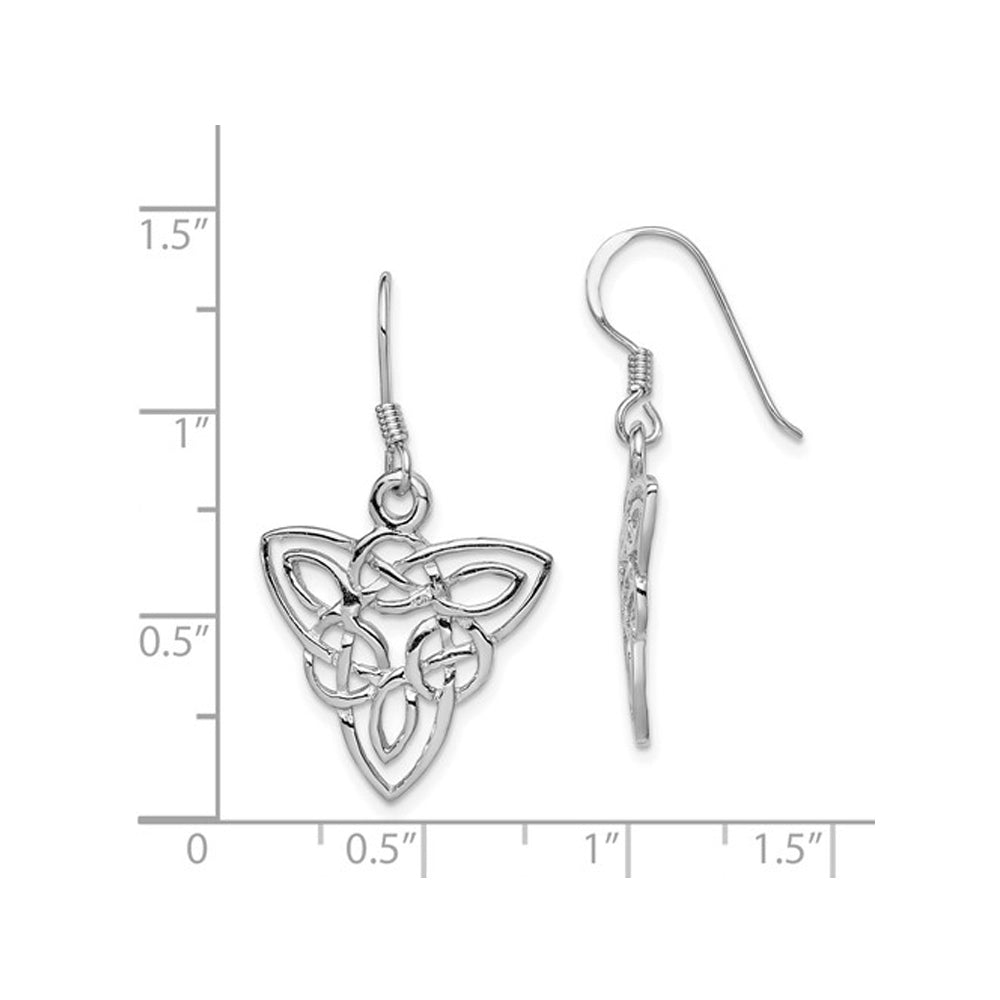 Sterling Silver Polished Celtic Knot Dangle Earrings Image 4