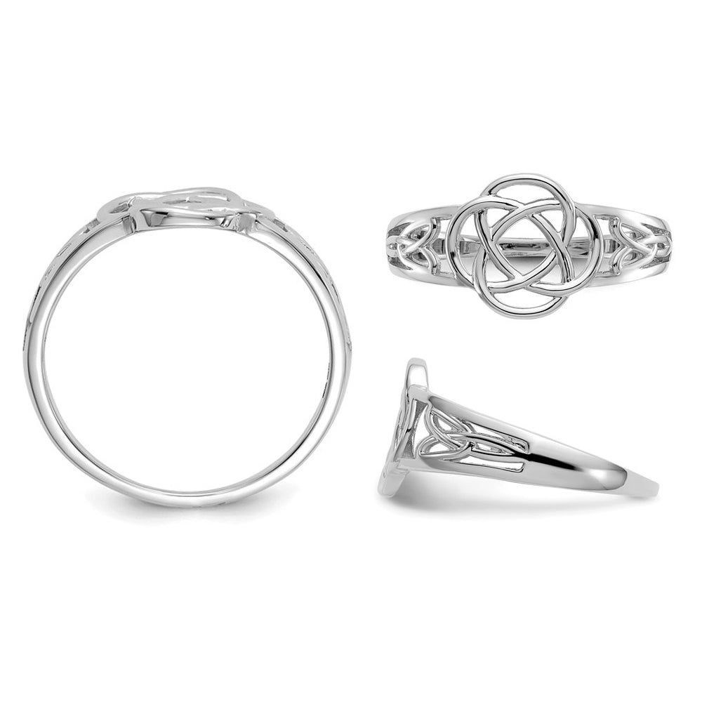 10K White Gold Celtic Knot Ring Image 2