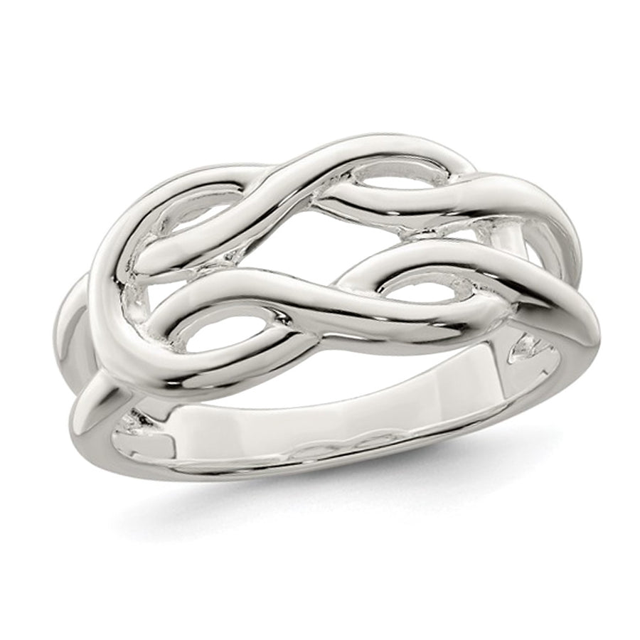 Polished Sterling Silver Celtic Knot Ring Image 1