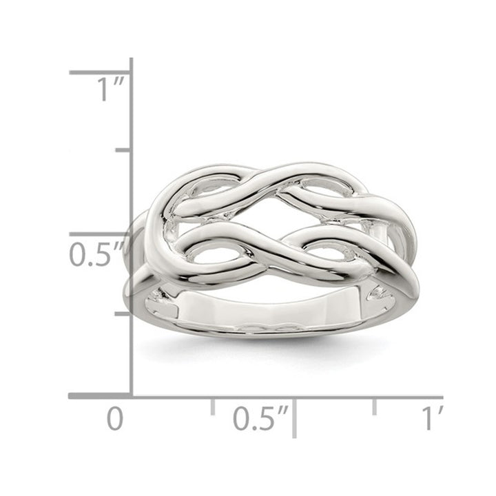 Polished Sterling Silver Celtic Knot Ring Image 2