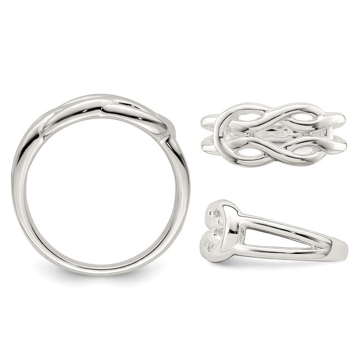Polished Sterling Silver Celtic Knot Ring Image 4