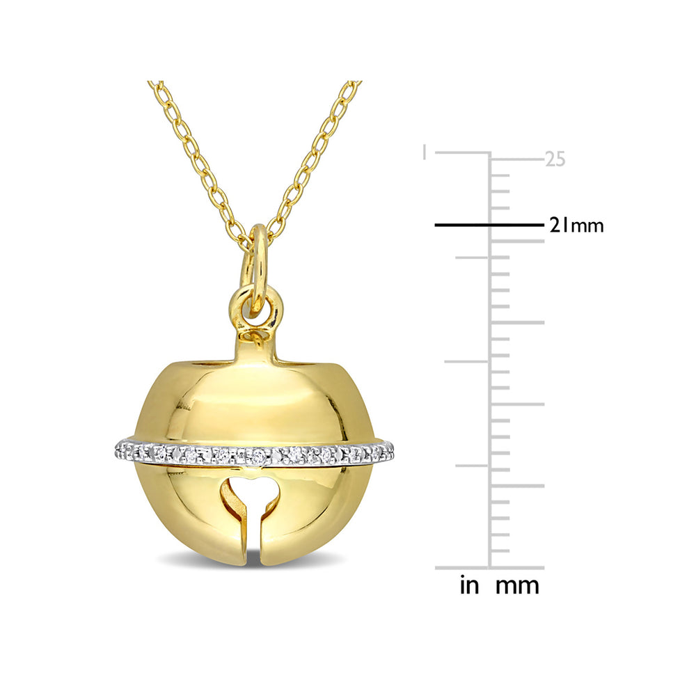 Lock Charm Pendant Necklace in Yellow Plated Sterling Silver with Chain Image 2