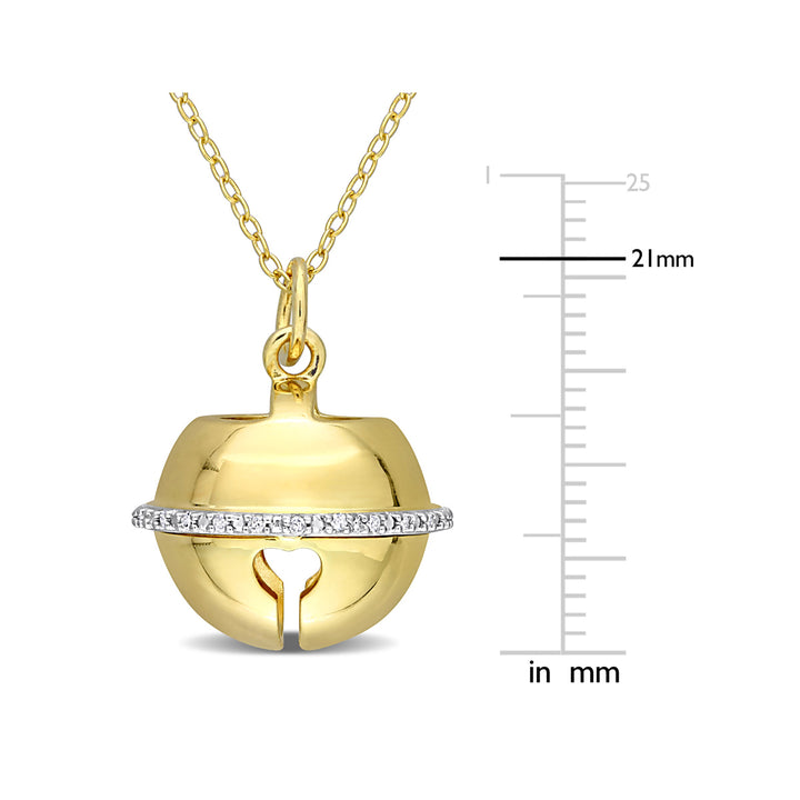 Lock Charm Pendant Necklace in Yellow Plated Sterling Silver with Chain Image 2