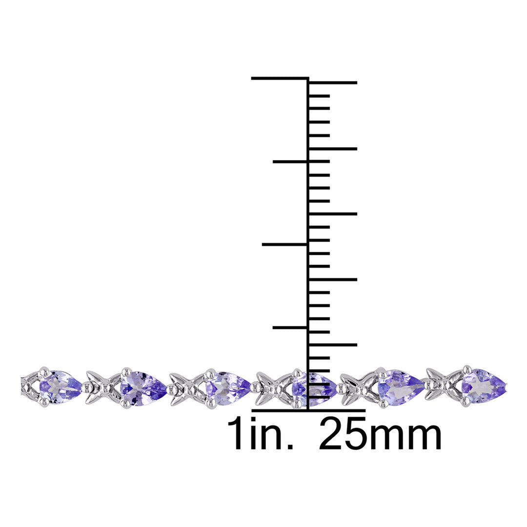 4.30 Carat (ctw) Tanzanite X-Link Bracelet in Sterling Silver Image 4