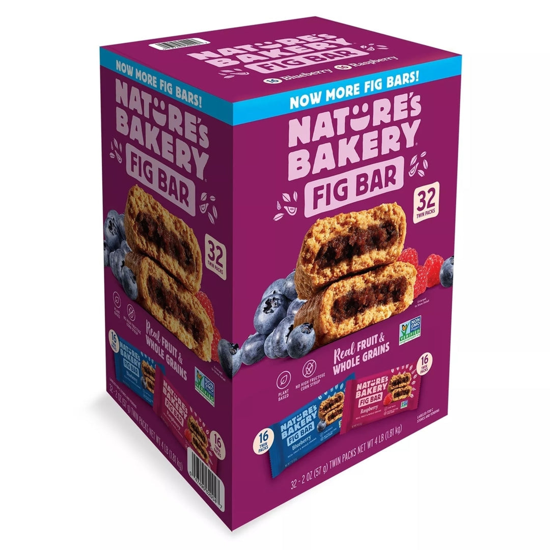 Natures Bakery Fig Bars Variety Pack Blueberry and Raspberry 2 Ounce (32 Count) Image 1