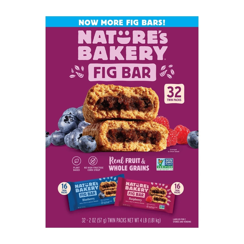 Natures Bakery Fig Bars Variety Pack Blueberry and Raspberry 2 Ounce (32 Count) Image 2