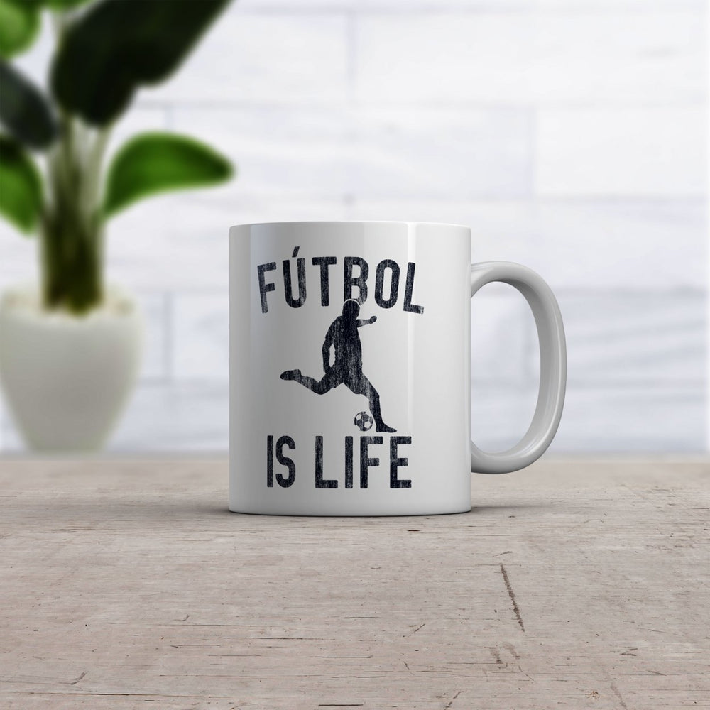 Futbol Is Life Mug Funny Football Lovers Novelty Soccer Graphic Coffee Cup-11oz Image 2