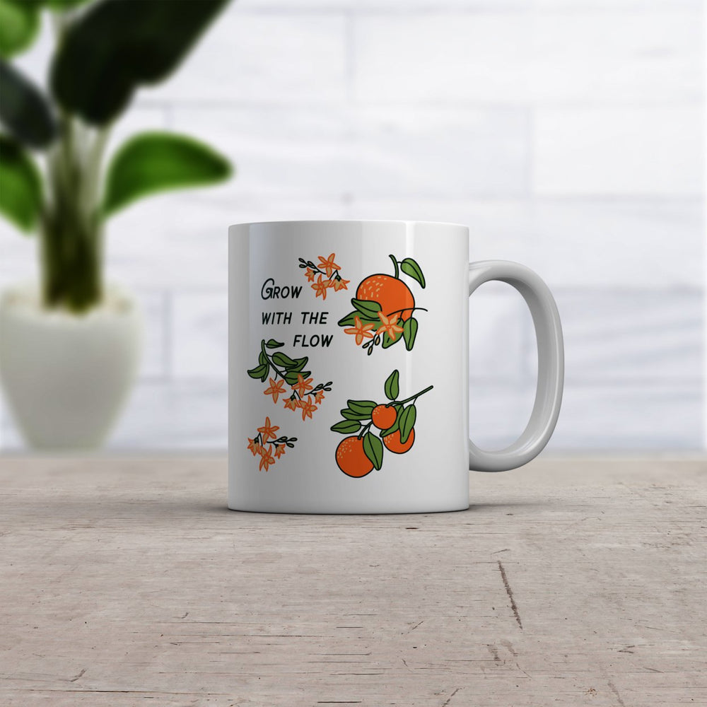 Grow With The Flow Mug Cute Flower Plant Orange Graphic Novelty Coffee Cup-11oz Image 2