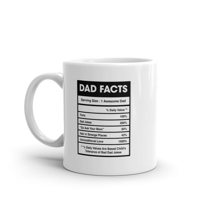 Dad Nutrition Facts Mug Funny Sarcastic Fathers Day Family Humor Novelty Coffee Cup-11oz Image 1