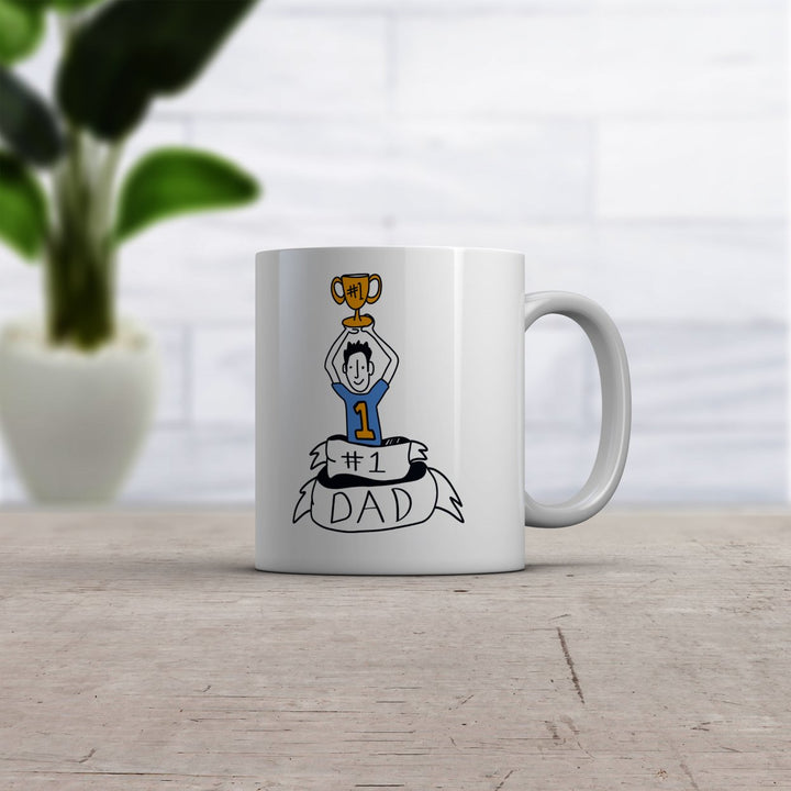 Number 1 Dad Mug Cool Fathers Day Best Dad Graphic Novelty Coffee Cup-11oz Image 2