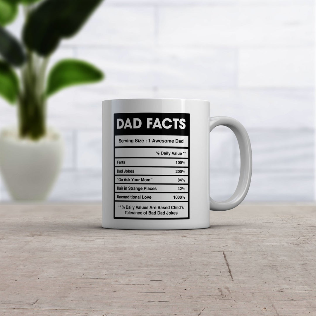 Dad Nutrition Facts Mug Funny Sarcastic Fathers Day Family Humor Novelty Coffee Cup-11oz Image 2