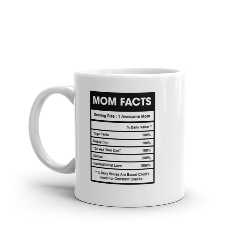 Mom Nutrition Facts Mug Funny Sarcastic Mothers Day Family Humor Novelty Coffee Cup-11oz Image 1