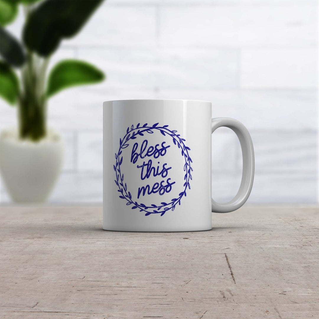 Bless This Mess Mug Funny Sarcastic Messy House Graphic Novelty Coffee Cup-11oz Image 2