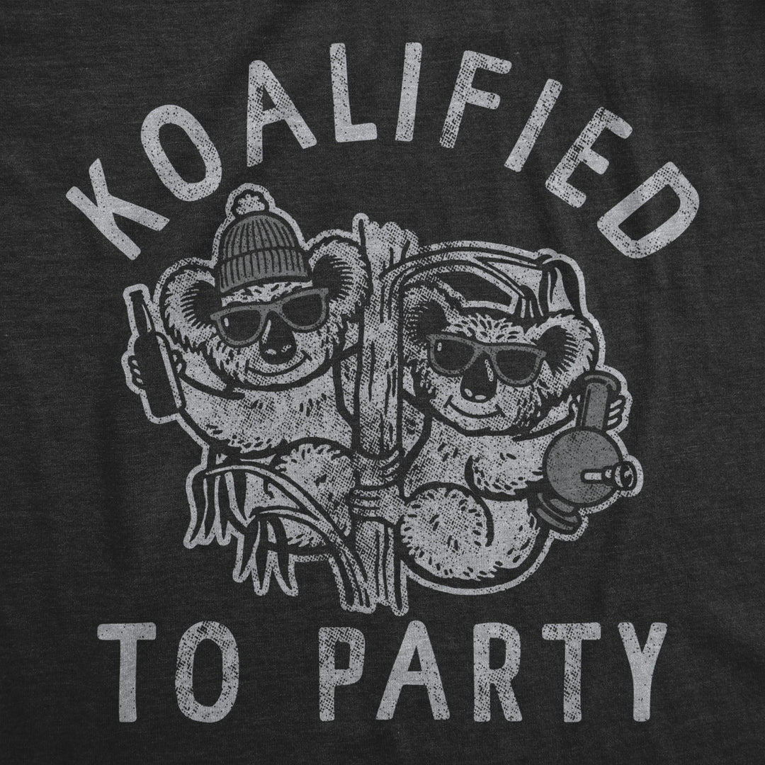 Mens Koalified To Party T Shirt Funny Drinking Koala Joke Graphic Novelty Animal Tee Image 2