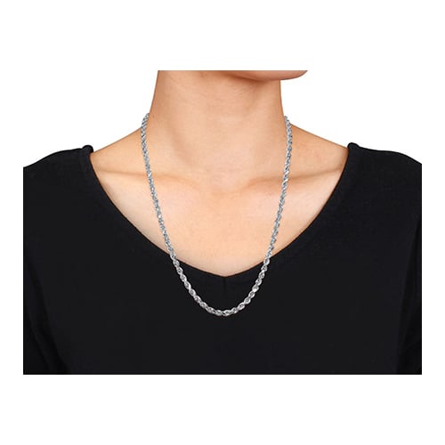 18 Inch Rope Chain Necklace in Sterling Silver (5mm) Image 3