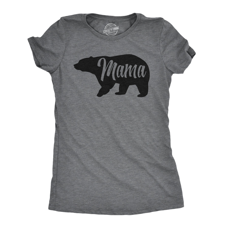 Womens Mama Bear T shirt Cute Funny Best Mom of Boys Girls Cool Mother Tee Image 1