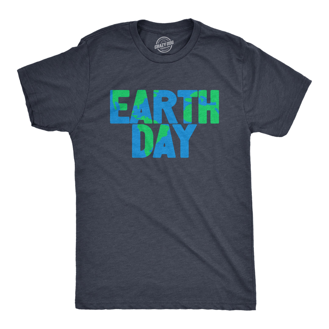 Mens Earth Day T Shirt Cool Green Recycling Nature Lovers Graphic Novelty Tee For Guys Image 1