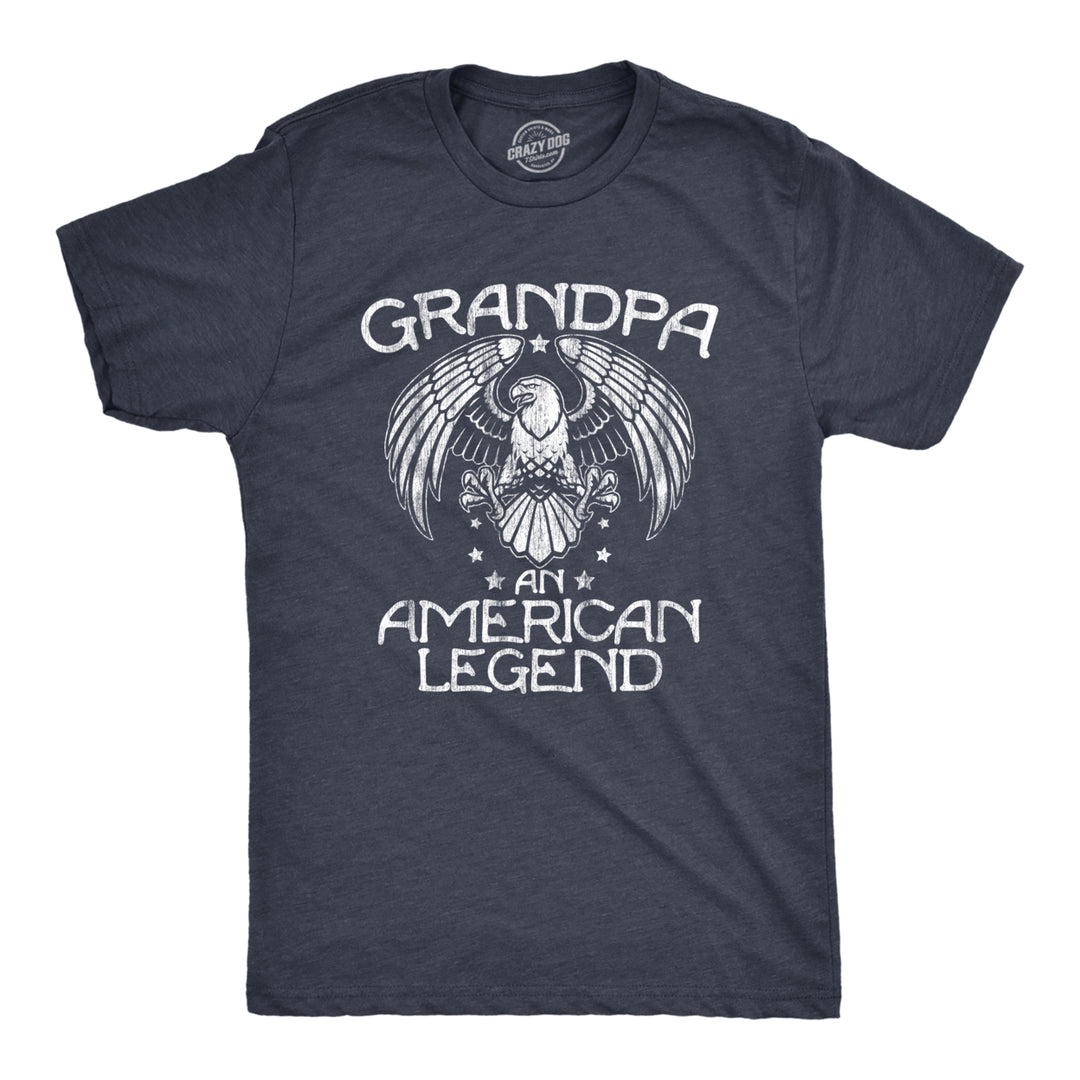 Mens Grandpa An American Legend T Shirt Funny Cool Grandparent Tee For Guys Image 1