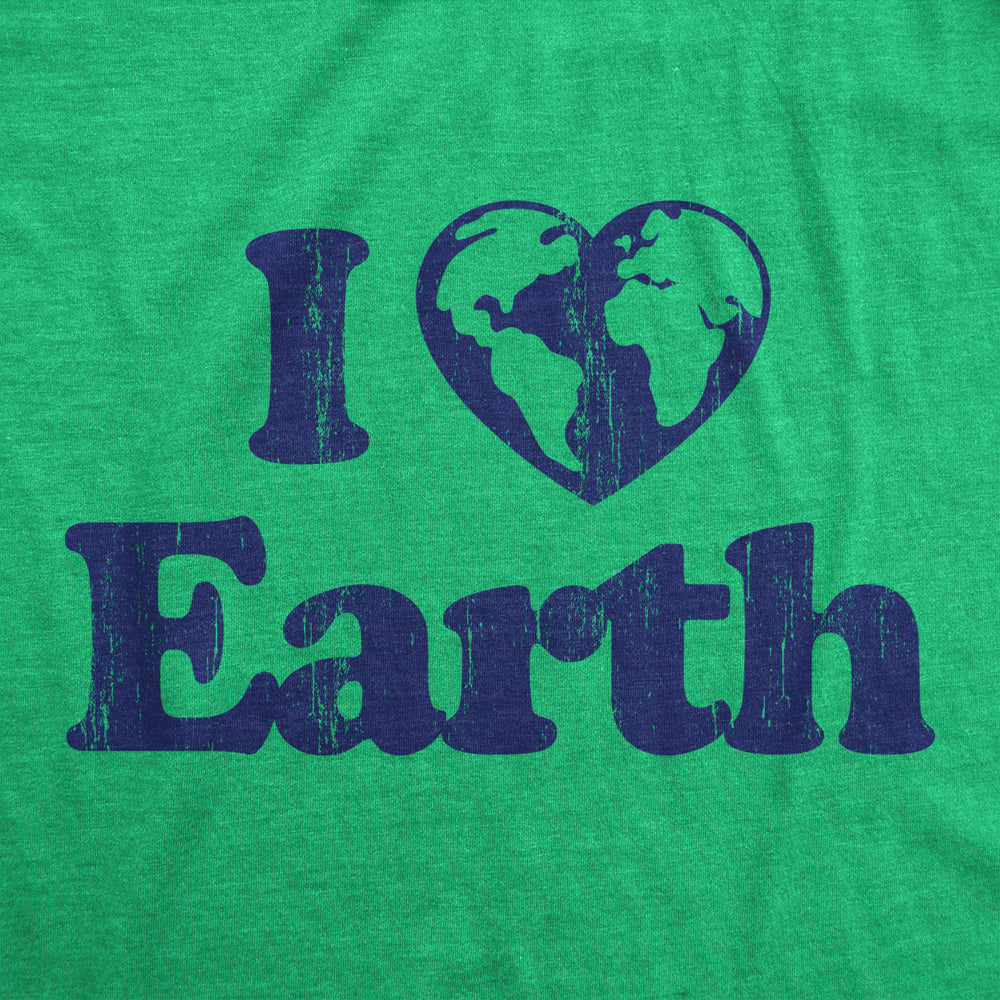 Mens I Heart Earth T Shirt Funny Cool Earth Day Nature Lovers Novelty Tee For Guys Image 2