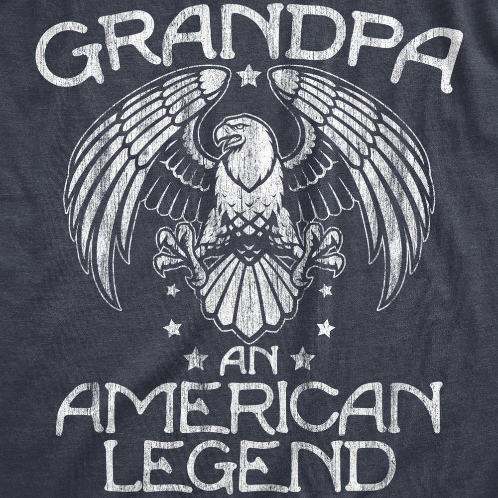 Mens Grandpa An American Legend T Shirt Funny Cool Grandparent Tee For Guys Image 2