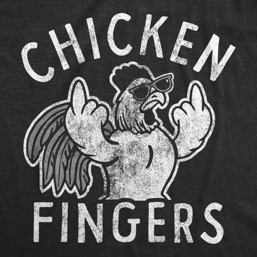 Womens Chicken Fingers T Shirt Funny Sarcastic Offensive Middle Finger Tee For Ladies Image 2