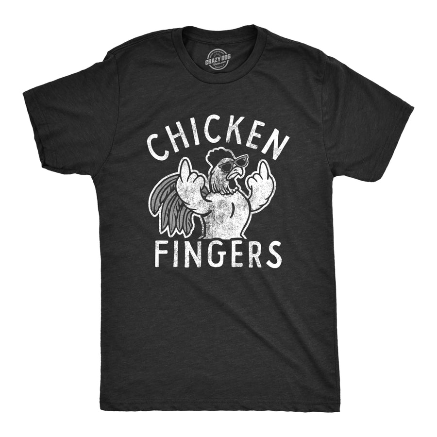 Mens Chicken Fingers T Shirt Funny Sarcastic Offensive Middle Finger Tee For Guys Image 1