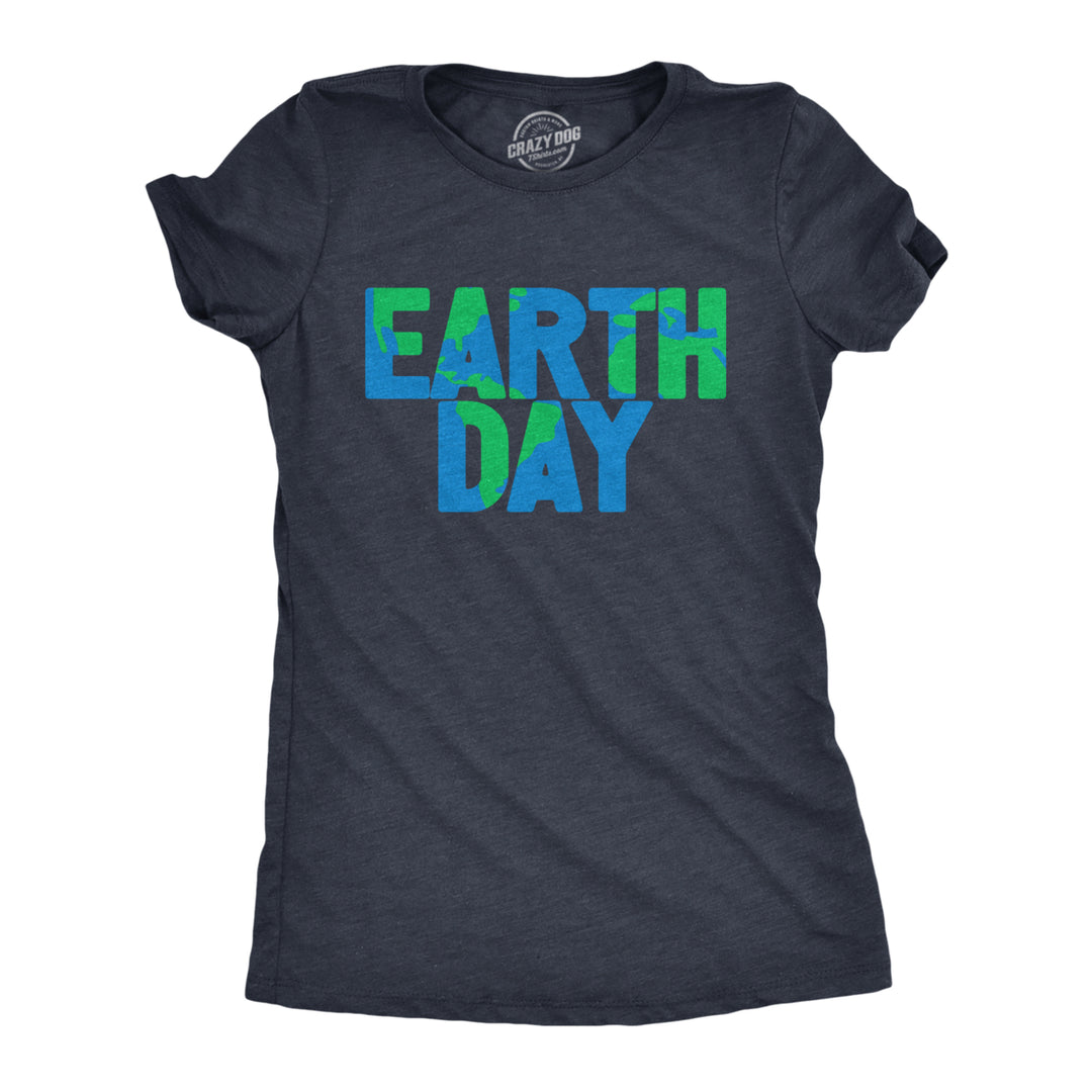 Womens Earth Day T Shirt Cool Green Recycling Nature Lovers Graphic Novelty Tee For Ladies Image 1