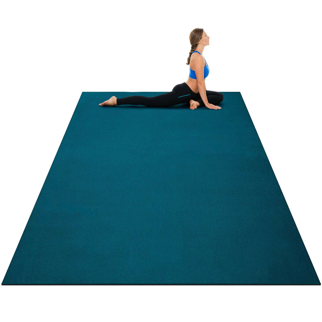 Large Yoga Mat 6 x 4 x 8 mm Thick Workout Mats for Home Gym Flooring Black/Purple/Blue Image 4
