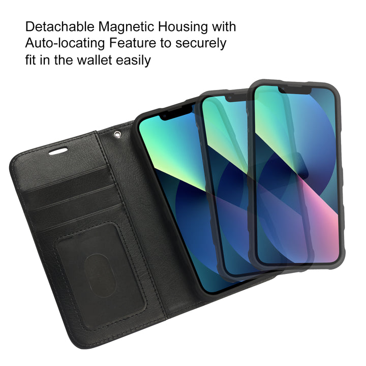 navor Detachable Magnetic Wallet Case with Wrist Strap Compatible with iPhone 13 Pro 6.1 inch Folio with RFID Protection Image 10