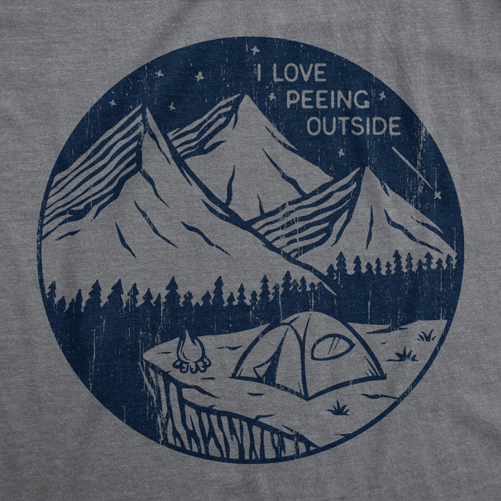 Mens I Love Peeing Outside T Shirt Funny Sarcastic Camping Nature Lovers Tee For Guys Image 2